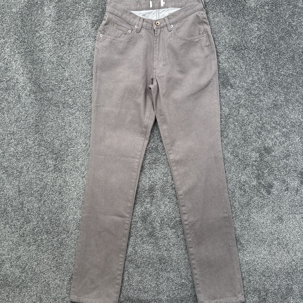 Mens 28x33 Taylor Stitch Jeans Gray Democratic Straight Zip Fly Organic Cotton